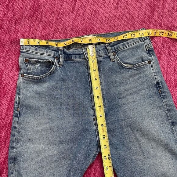 Agolde Nico High Rise Cropped Distressed Slim Jeans A093E-3002 Blue Size 29 - Picture 10 of 12